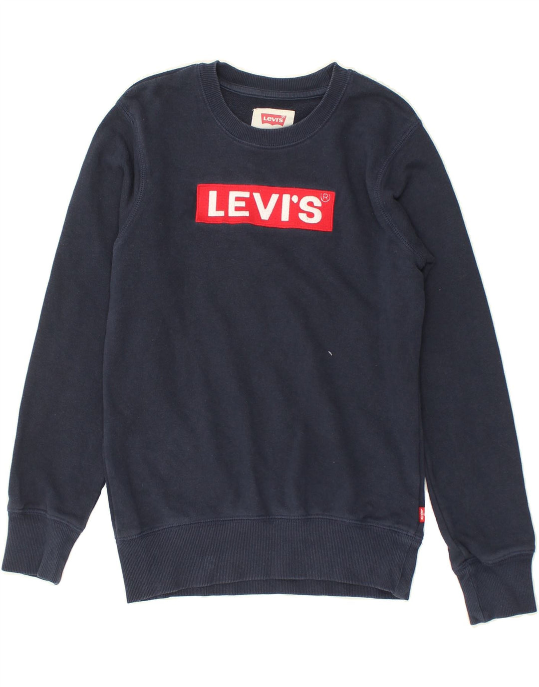 LEVI'S Boys Graphic Sweatshirt Jumper 11-12 Years Navy Blue Cotton | Vintage Levi's | Thrift | Second-Hand Levi's | Used Clothing | Messina Hembry 