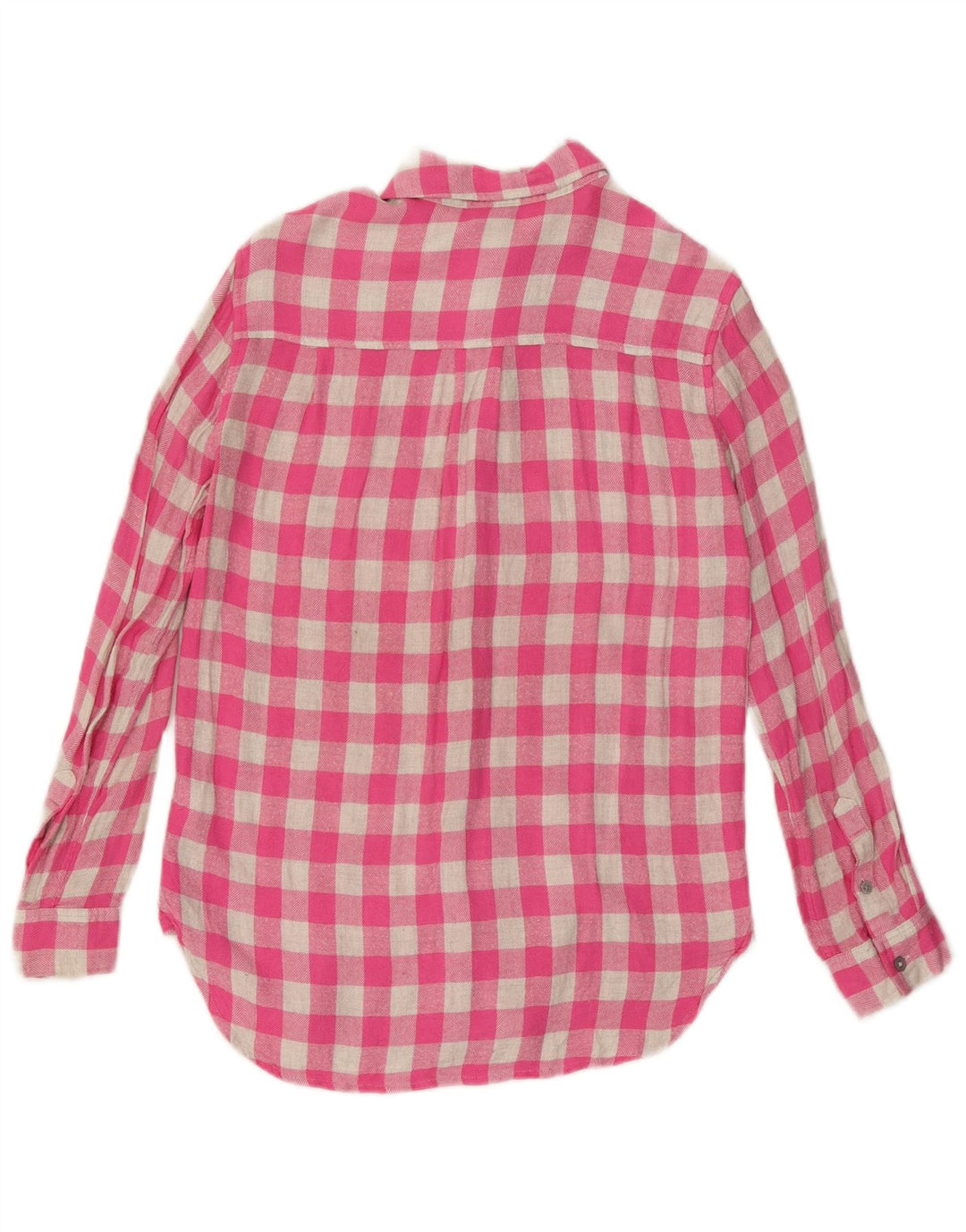 Joules Dame Oversized Flannel Shirt UK 10 Small Pink Gingham Viscose
