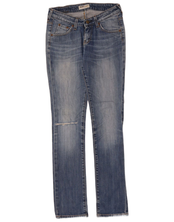 Lee Kvinder Distressed Slim Jeans W27 L33 Blå