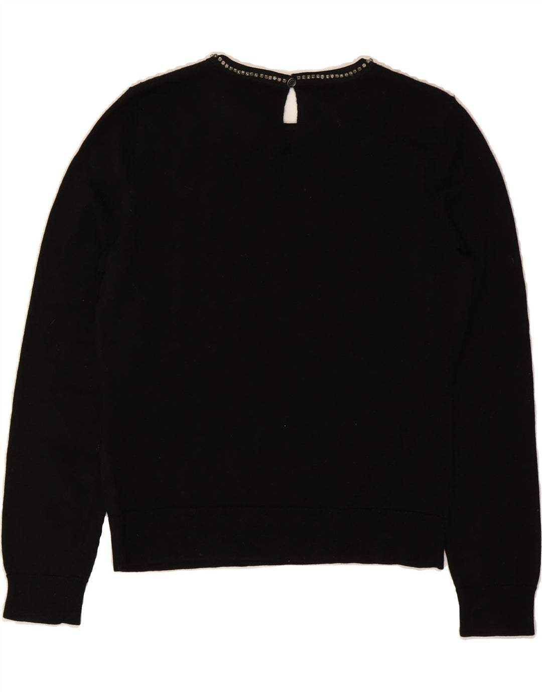 RALPH LAUREN Womens Crew Neck Jumper Sweater UK 12 Medium Black Vintage Ralph Lauren and Second-Hand Ralph Lauren from Messina Hembry 