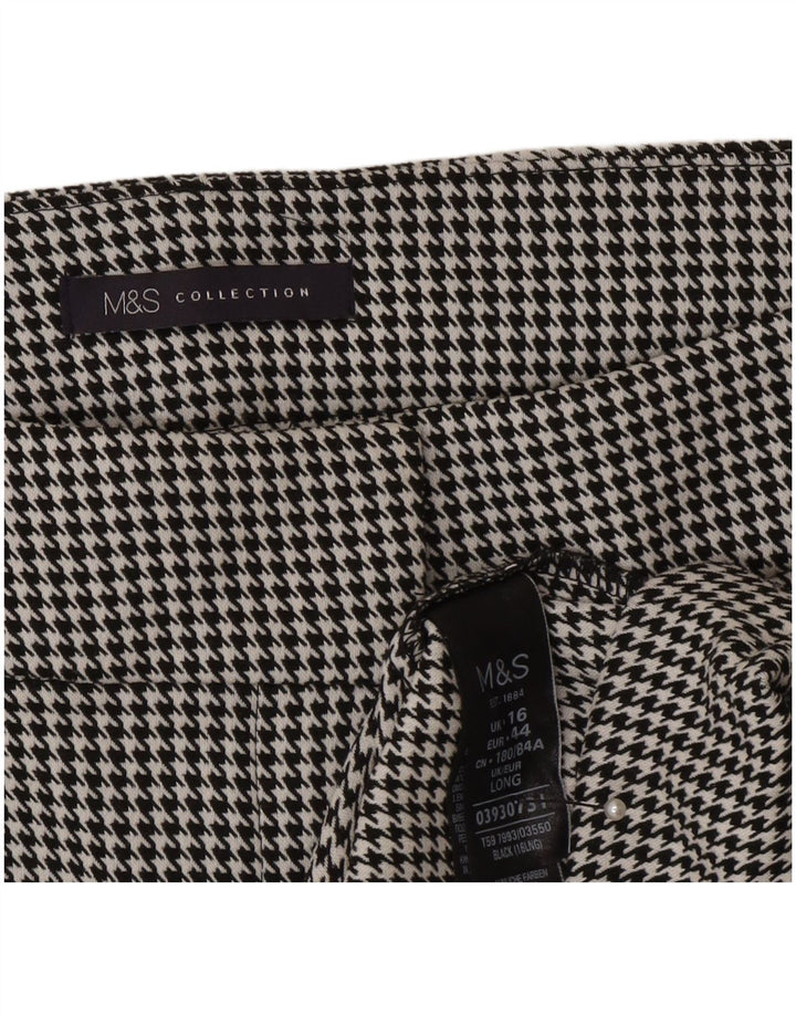 Marks & Spencer Pencil Nederdel til kvinder UK 16 Large W32 Grey Houndstooth