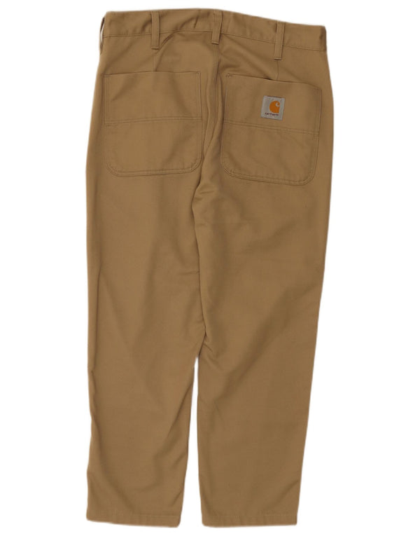Carhartt Herre Wip Pegged Cropped Trousers W29 L24 Beige Polyester
