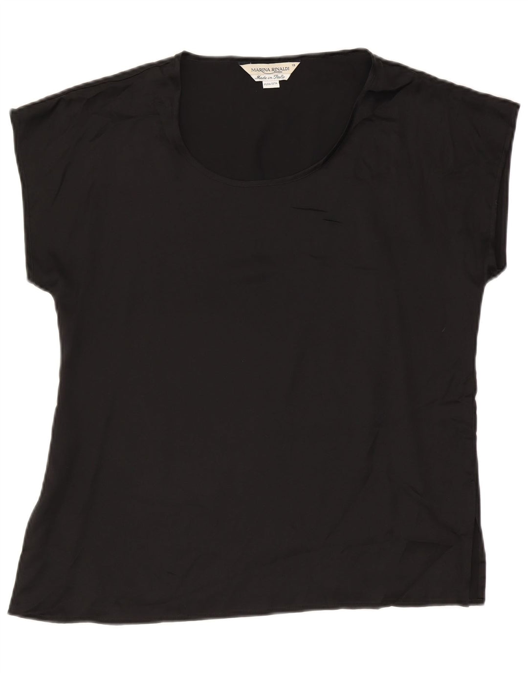 Marina Rinaldi Dame Oversized Bluse Top Størrelse 19 Lille Sort Silke