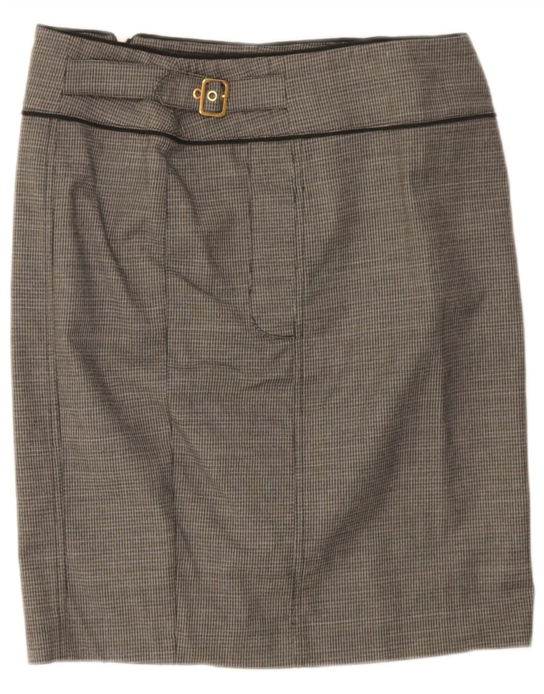 Max & Co. Lige nederdel til kvinder UK 12 Medium W32 Grå Houndstooth Bomuld