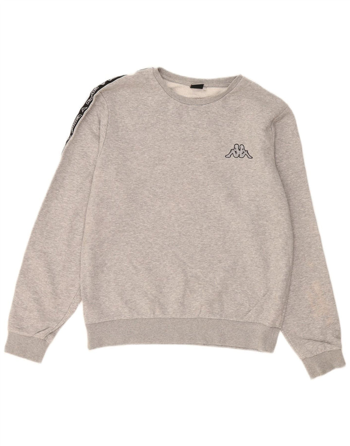 KAPPA Grafisk sweatshirt til mænd, stor grå bomuld