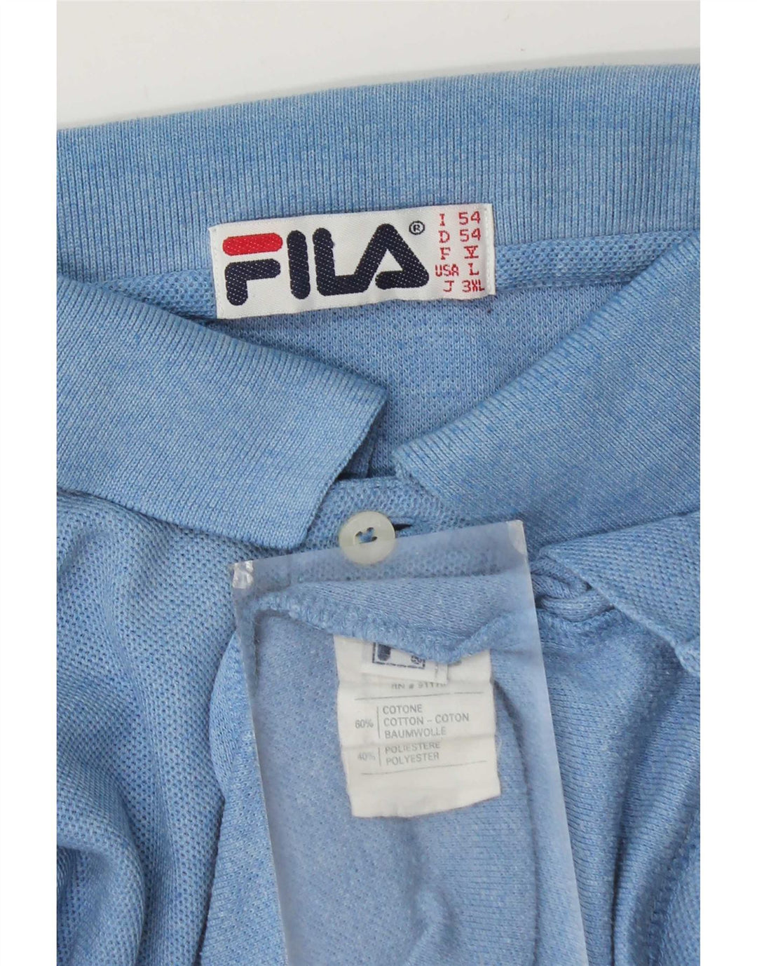 Fila Herre Polo Shirt IT 54 XL Blå Bomuld