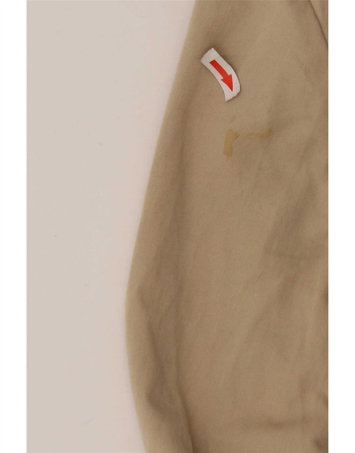 Stefanel Dame Crop 2 Button Blazer Jacket UK 16 Large Beige Polyester