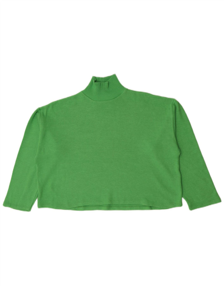Zara Womens Crop Oversized Top Langærmet UK 16 Large Green