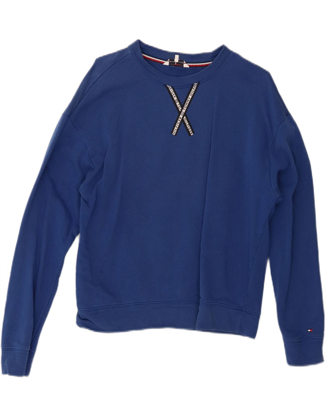 Tommy Hilfiger Dame Oversized Sweatshirt Jumper UK 10 Small Blue
