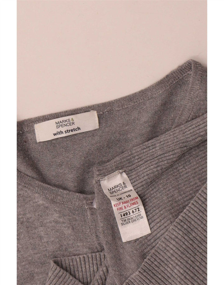 Marks & Spencer Dame Cardigan Sweater UK 10 Small Grey Viscose