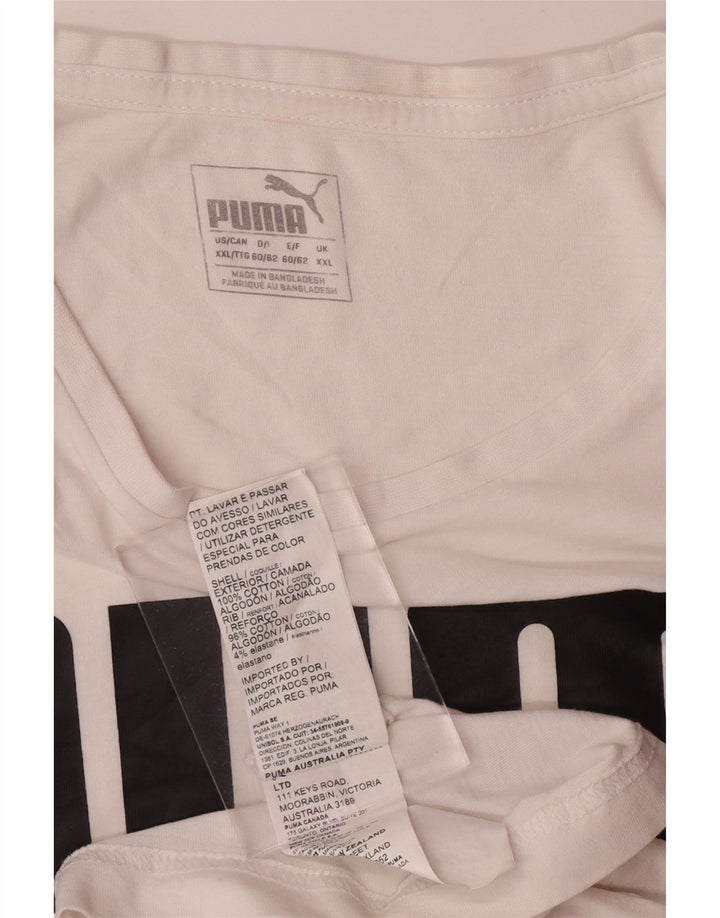 PUMA Herre grafisk T-shirt top 2XL hvid bomuld