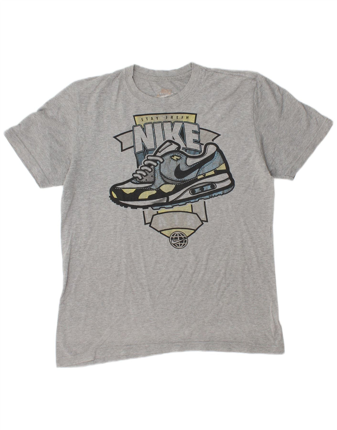 NIKE Herre Regular Fit grafisk T-shirt top mellemgrå