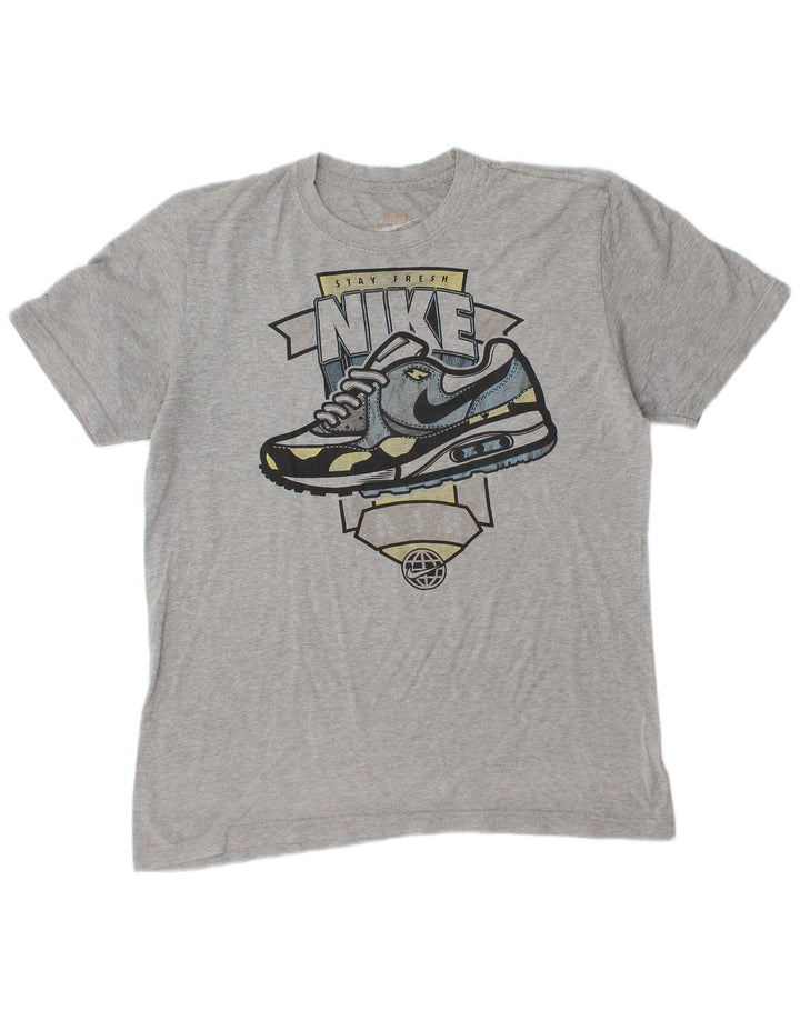 NIKE Herre Regular Fit grafisk T-shirt top mellemgrå