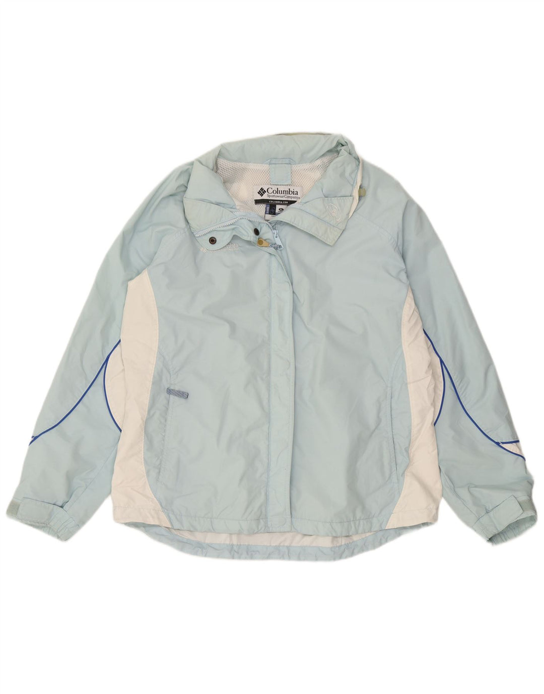 Columbia Regnjakke til kvinder UK 18 XL Blå Colourblock Nylon