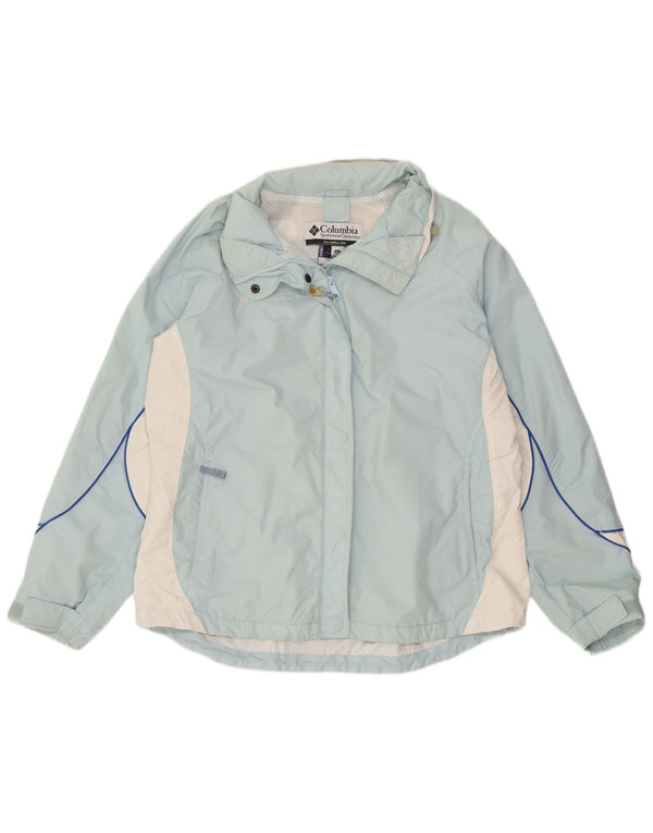 Columbia Regnjakke til kvinder UK 18 XL Blå Colourblock Nylon