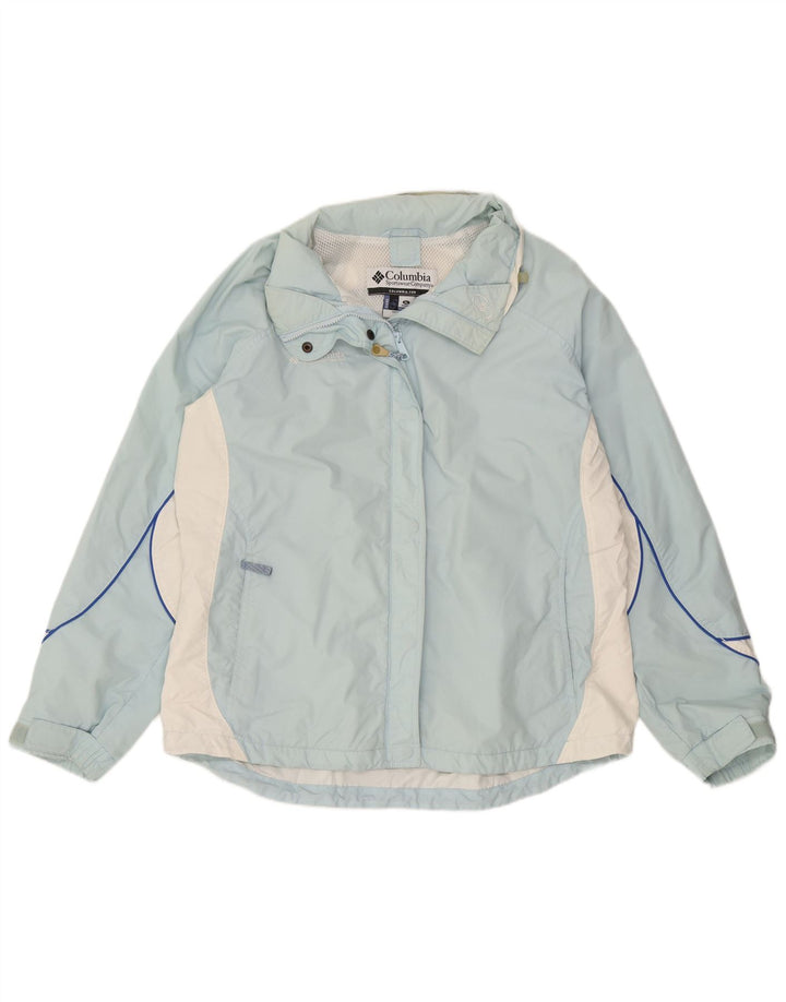 Columbia Regnjakke til kvinder UK 18 XL Blå Colourblock Nylon