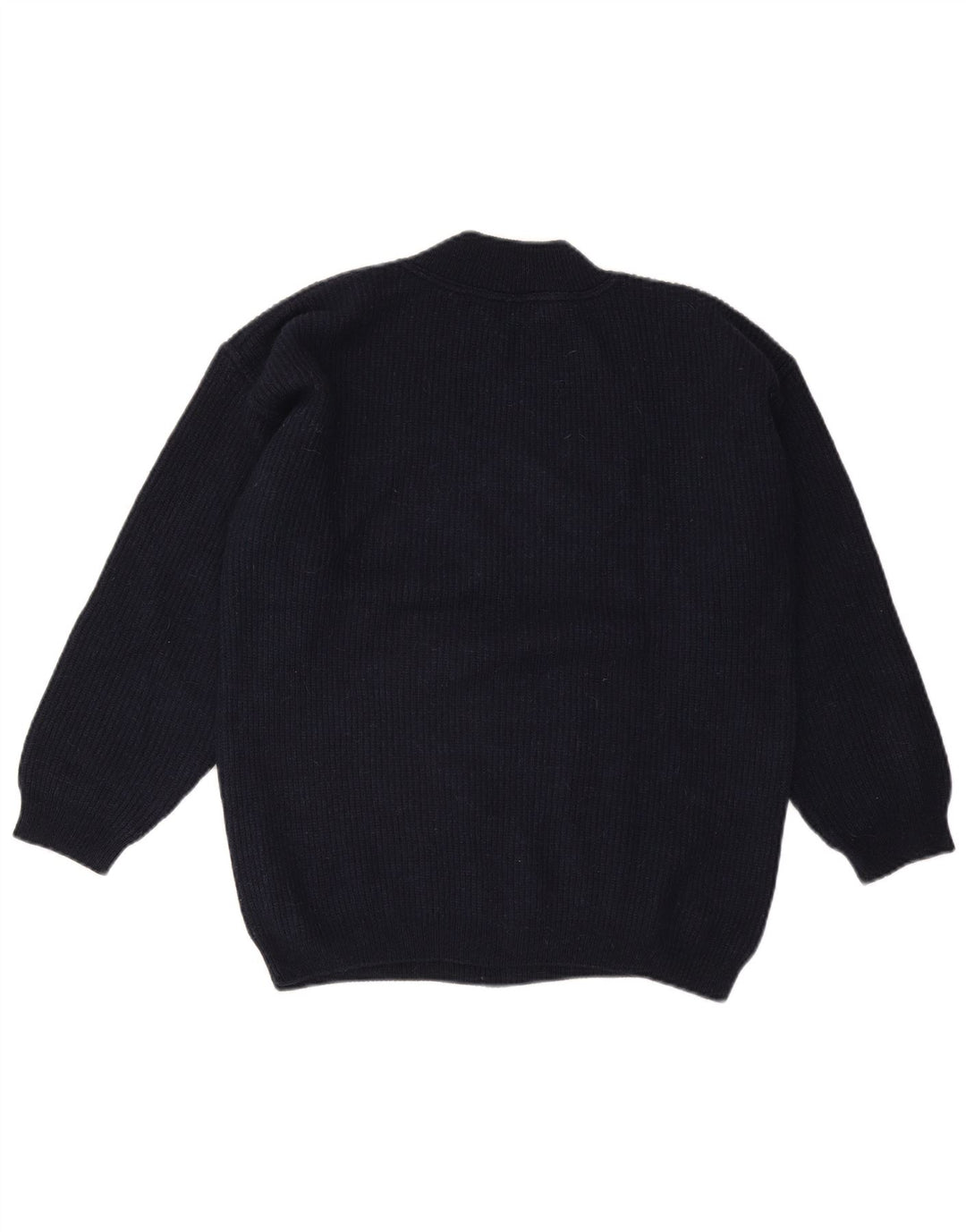 STEFANEL Herre Turtle Neck Jumper Sweater Small Navy Blue Uld
