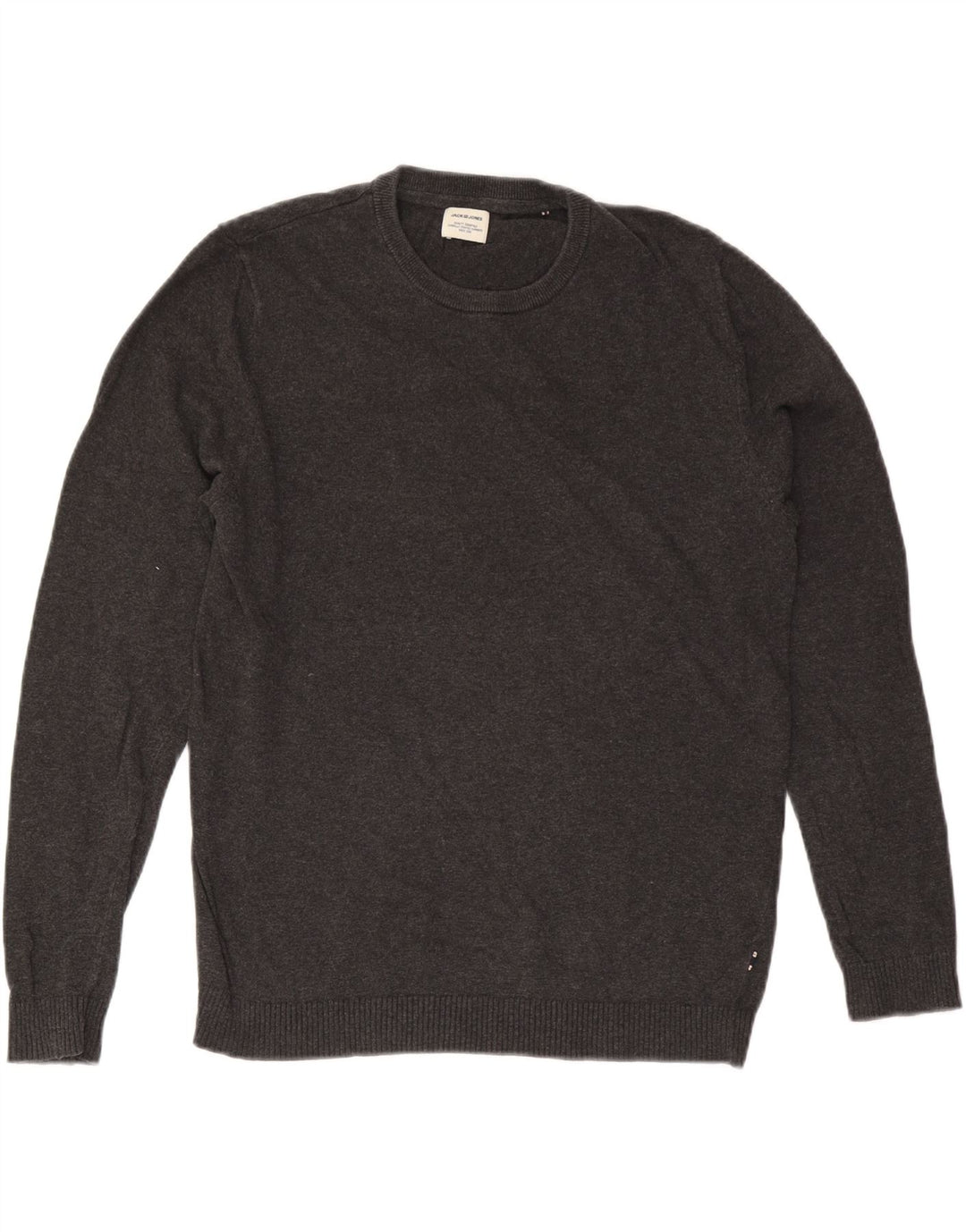 Jack & Jones Herre sweater med rund hals, mellemgrå bomuld