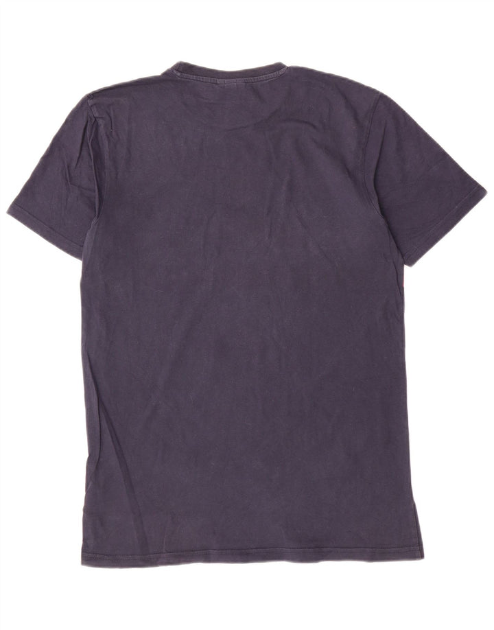 Ellesse Herre Grafisk T-Shirt Top Medium Marineblå Bomuld