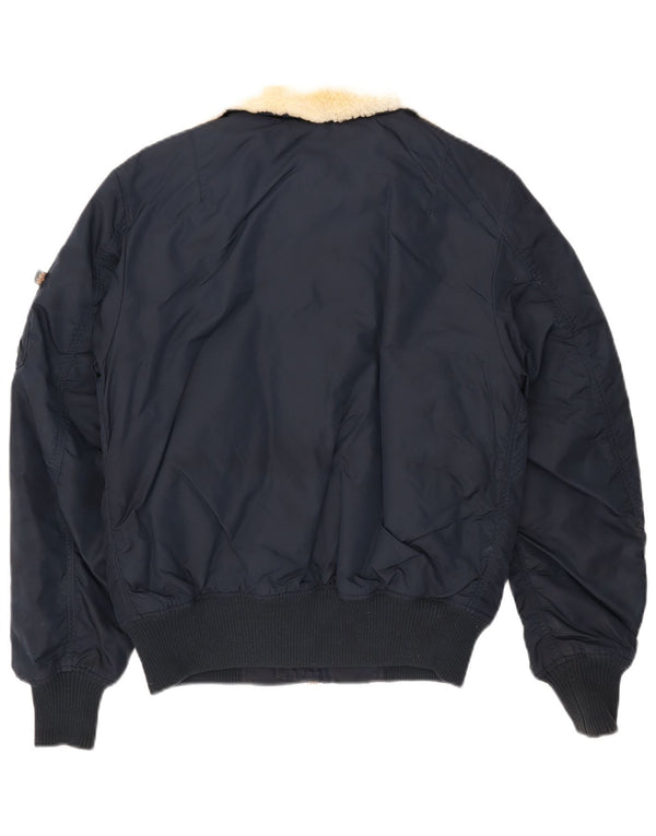 Alpha Industries Bomberjakke til mænd UK 36 Small Navy Blue Nylon