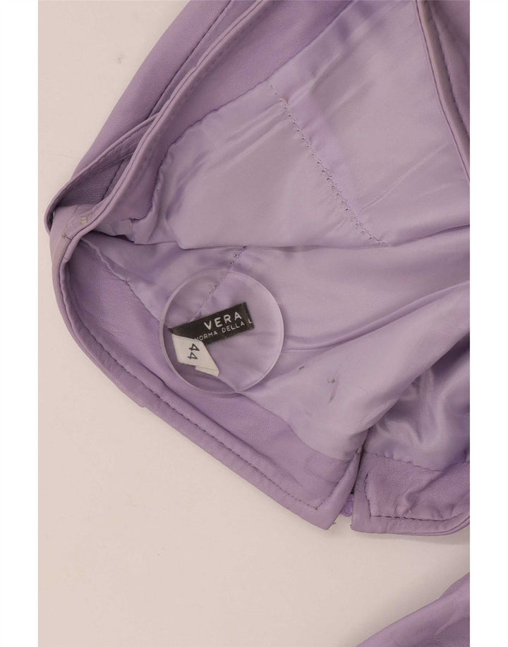 Vintage læderbukser til kvinder IT 44 Medium W28 L32 Lilla læder