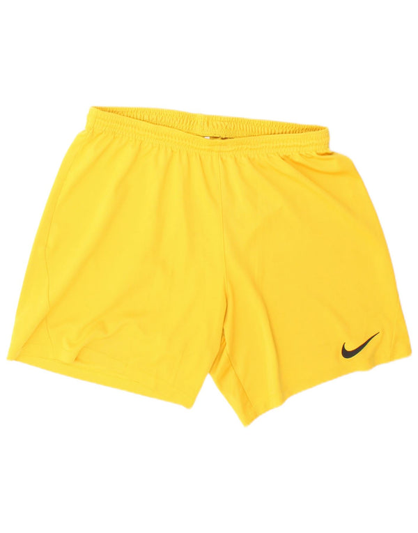 Nike Herre Dri Fit sportsshorts store gule polyester