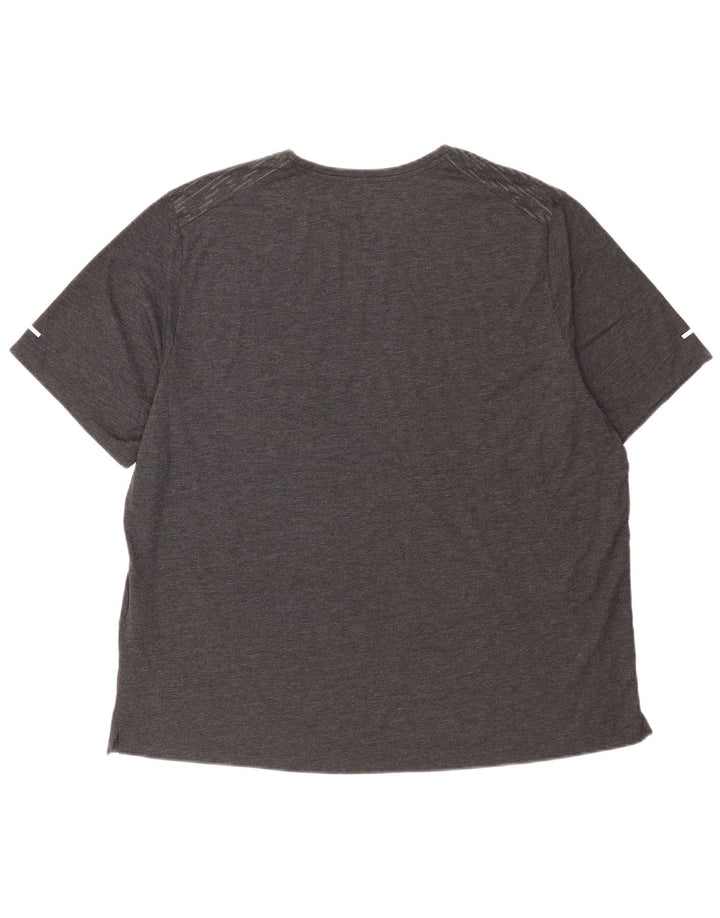 Nike Herre Dri Fit T-shirt Top 2XL Grå Geometrisk Polyester