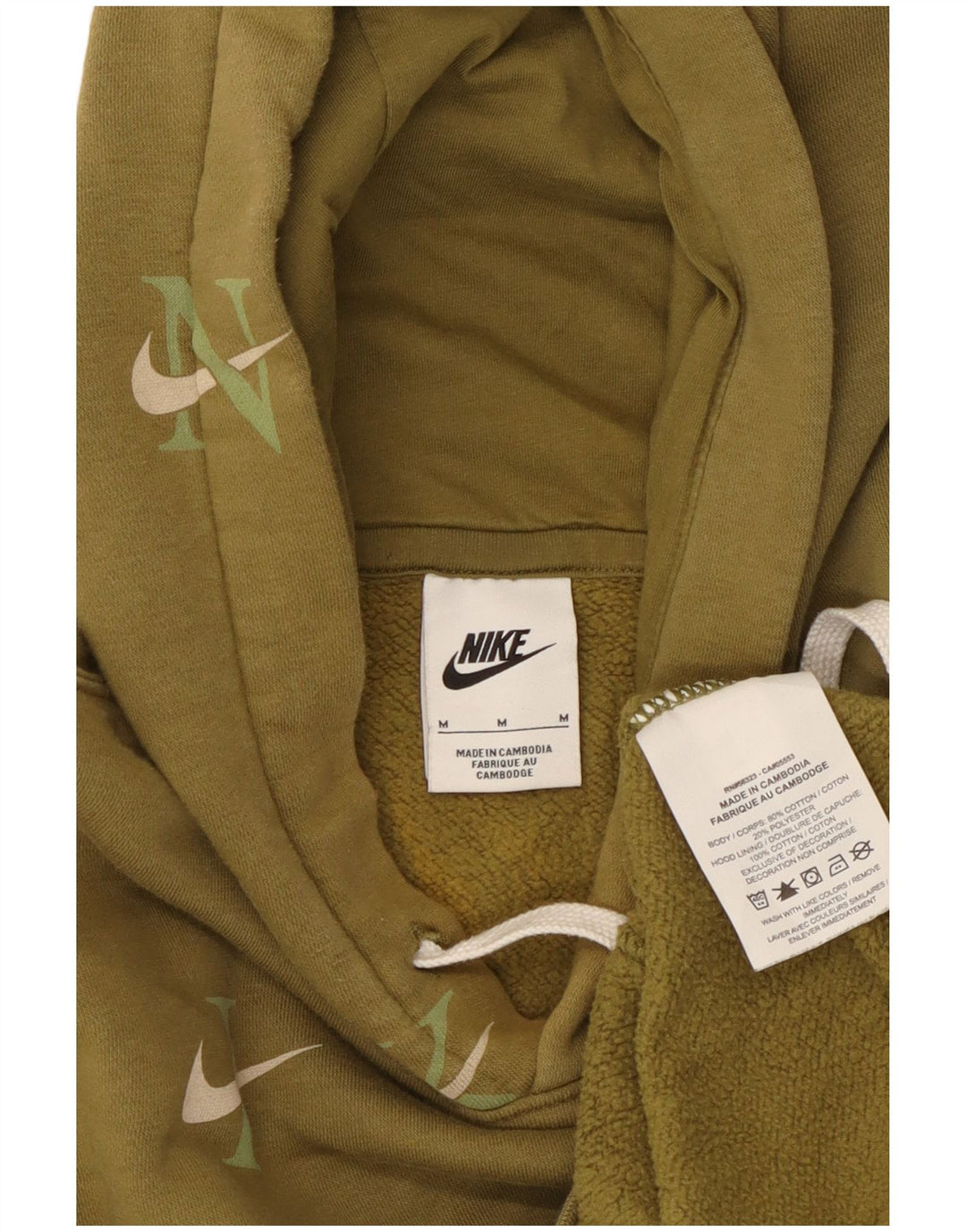 Nike Herre grafisk hættetrøje Jumper Medium Khaki Bomuld