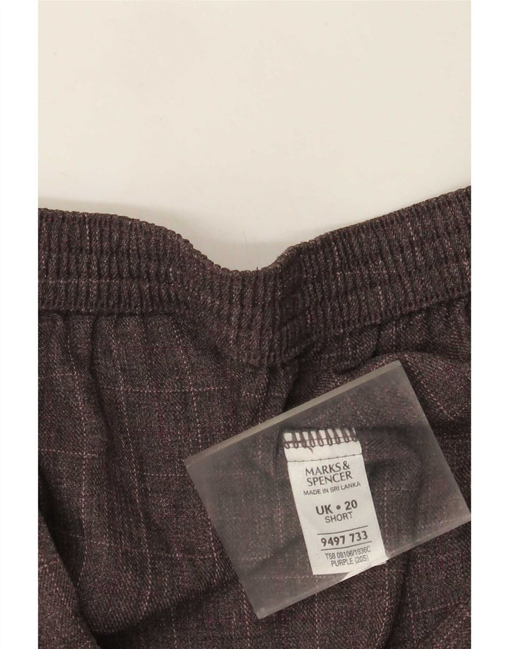 Marks & Spencer korte koniske bukser til kvinder W34 L26 Lilla ternet