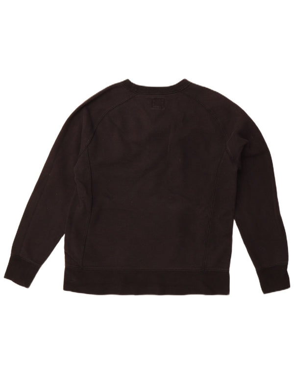 CHAMPION Dame Grafisk Sweatshirt Jumper UK 14 Medium Sort Bomuld