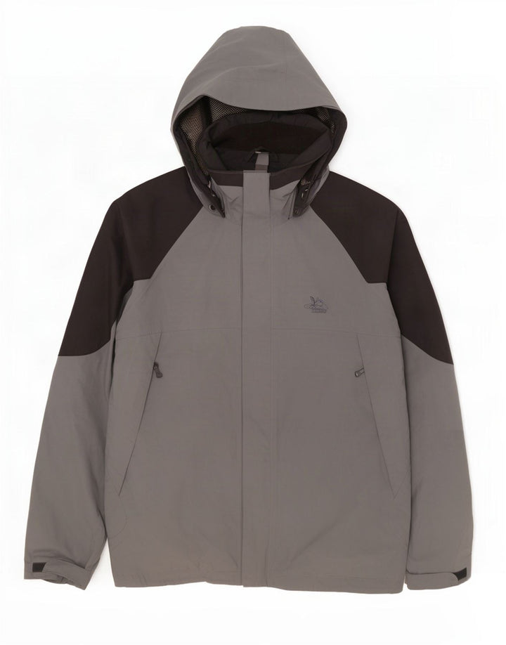 SALEWA Regnjakke med hætte til mænd UK 44 XL Grå Colourblock