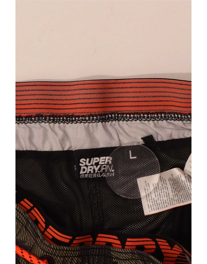 Superdry grafiske badeshorts til mænd, store Khaki Camouflage Polyester