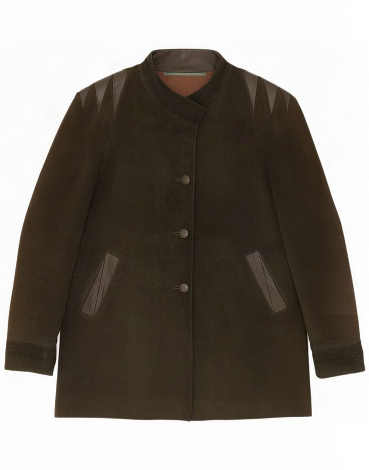 Vintage Dame Ruskind Oversized Overfrakke UK 14 Medium Khaki