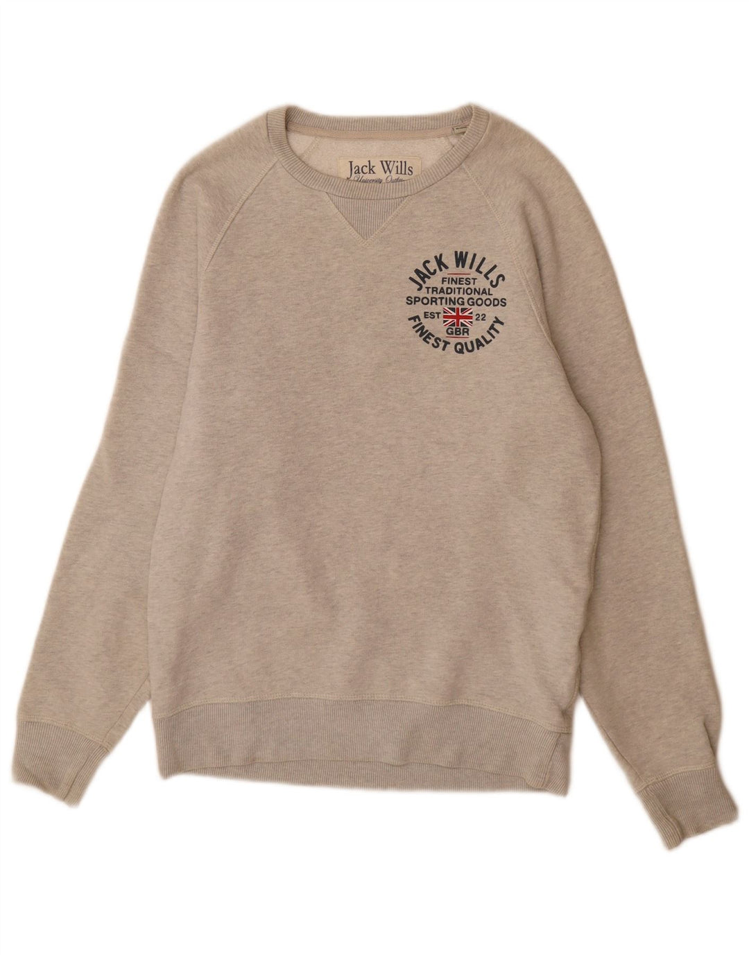 Jack Wills Herre grafisk sweatshirt jumper lille grå flækket bomuld
