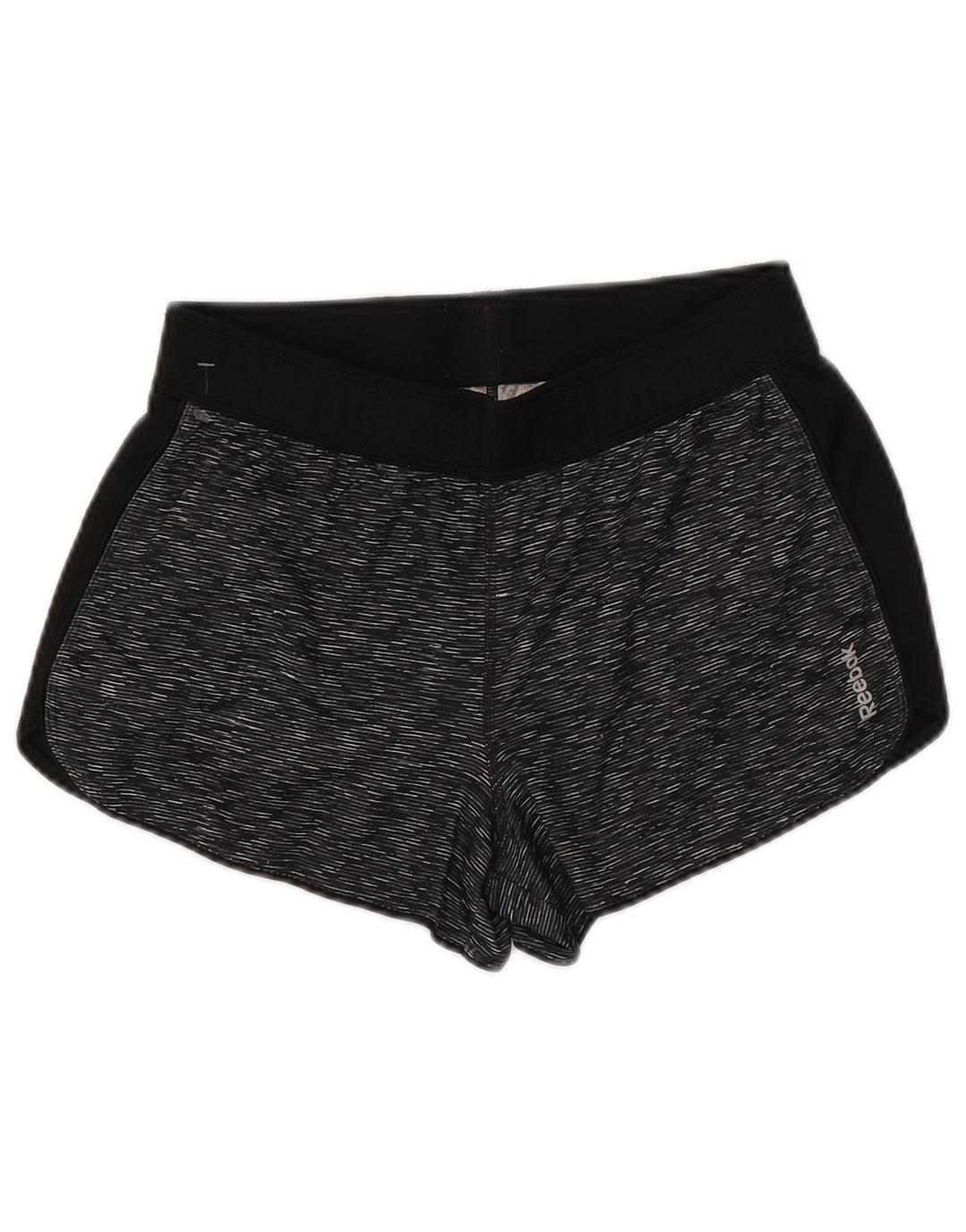 REEBOK sportsshorts til kvinder UK 10 Små grå flækkede polyester