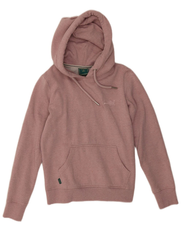 Superdry Womens Hoodie Jumper UK 8 Small  Pink Cotton