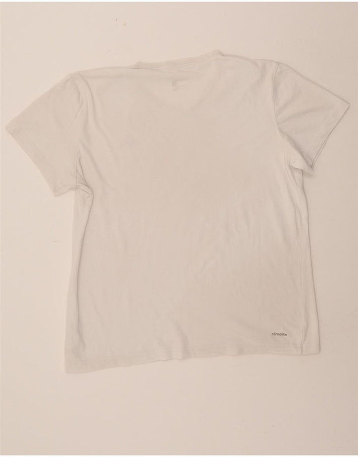 ADIDAS Mens Climalite T-Shirt Top Large White Cotton Vintage Adidas and Second-Hand Adidas from Messina Hembry 