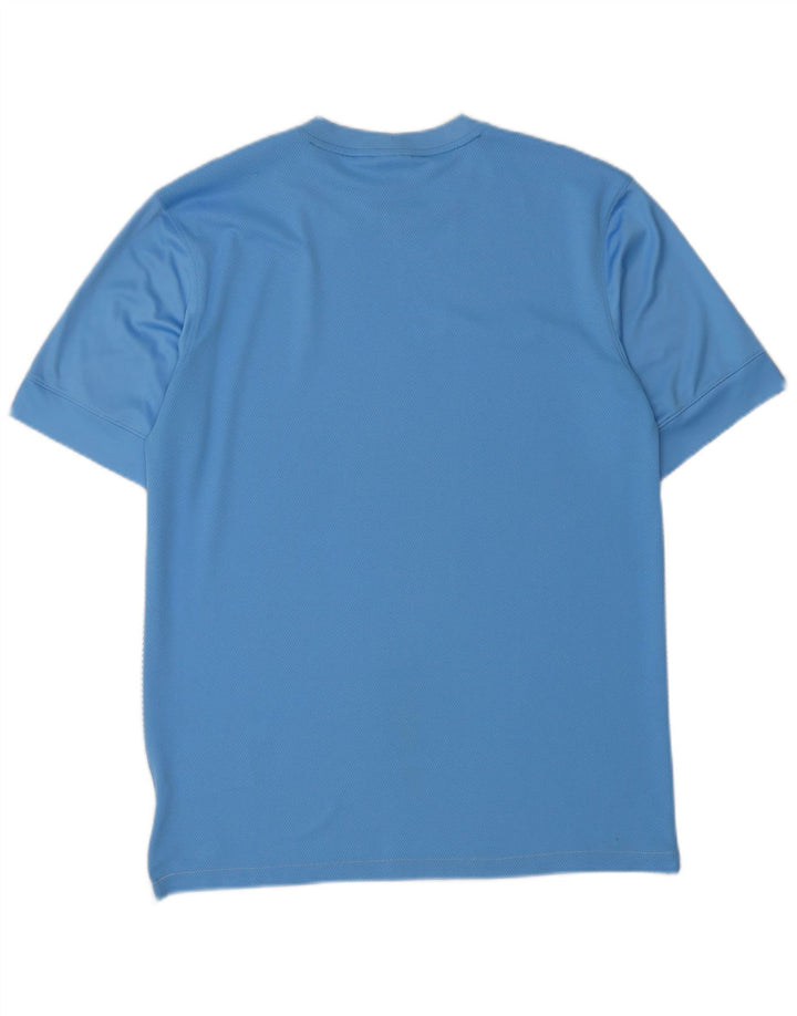 Nike Herre Dri Fit T-shirt Top Medium Blue Colourblock Polyester