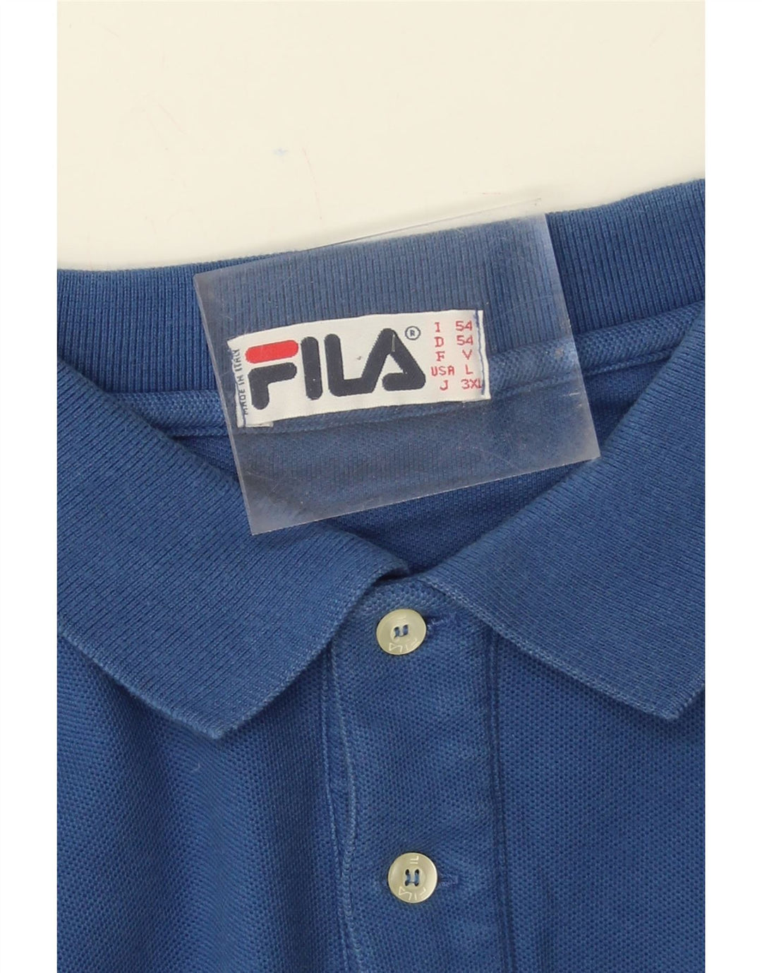 FILA Mens Long Sleeve Polo Shirt IT 54 XL Blue Vintage Fila and Second-Hand Fila from Messina Hembry 