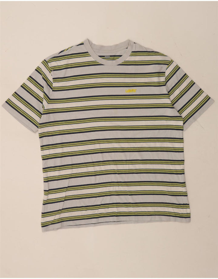 Levi's Herre oversized T-shirt top mellemgrå stribet bomuld