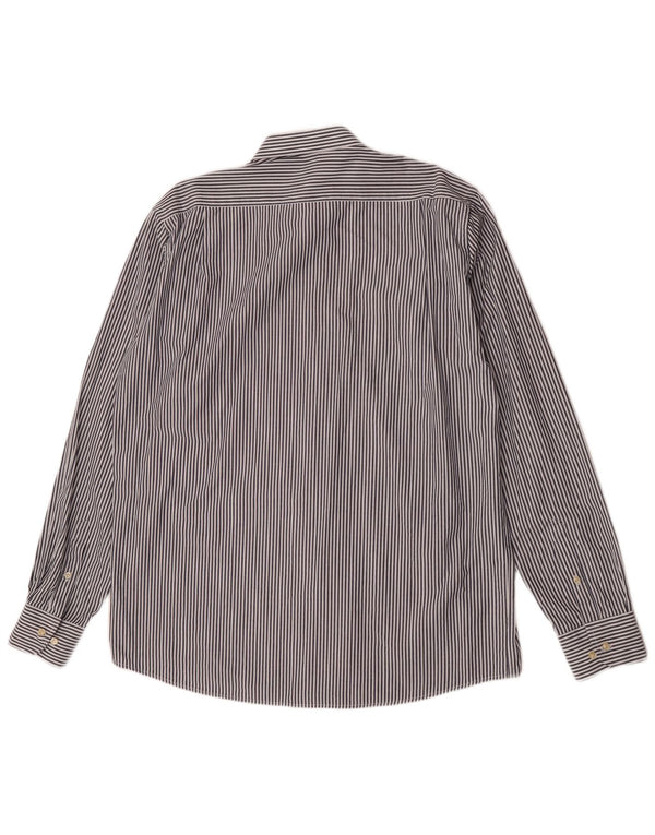 Carrera Herre Classic Fit skjorte størrelse 45/46 2XL Blå nålestribet bomuld