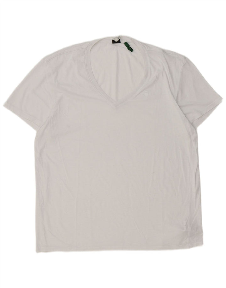 G-Star Herre T-Shirt Top 2XL Hvid Bomuld