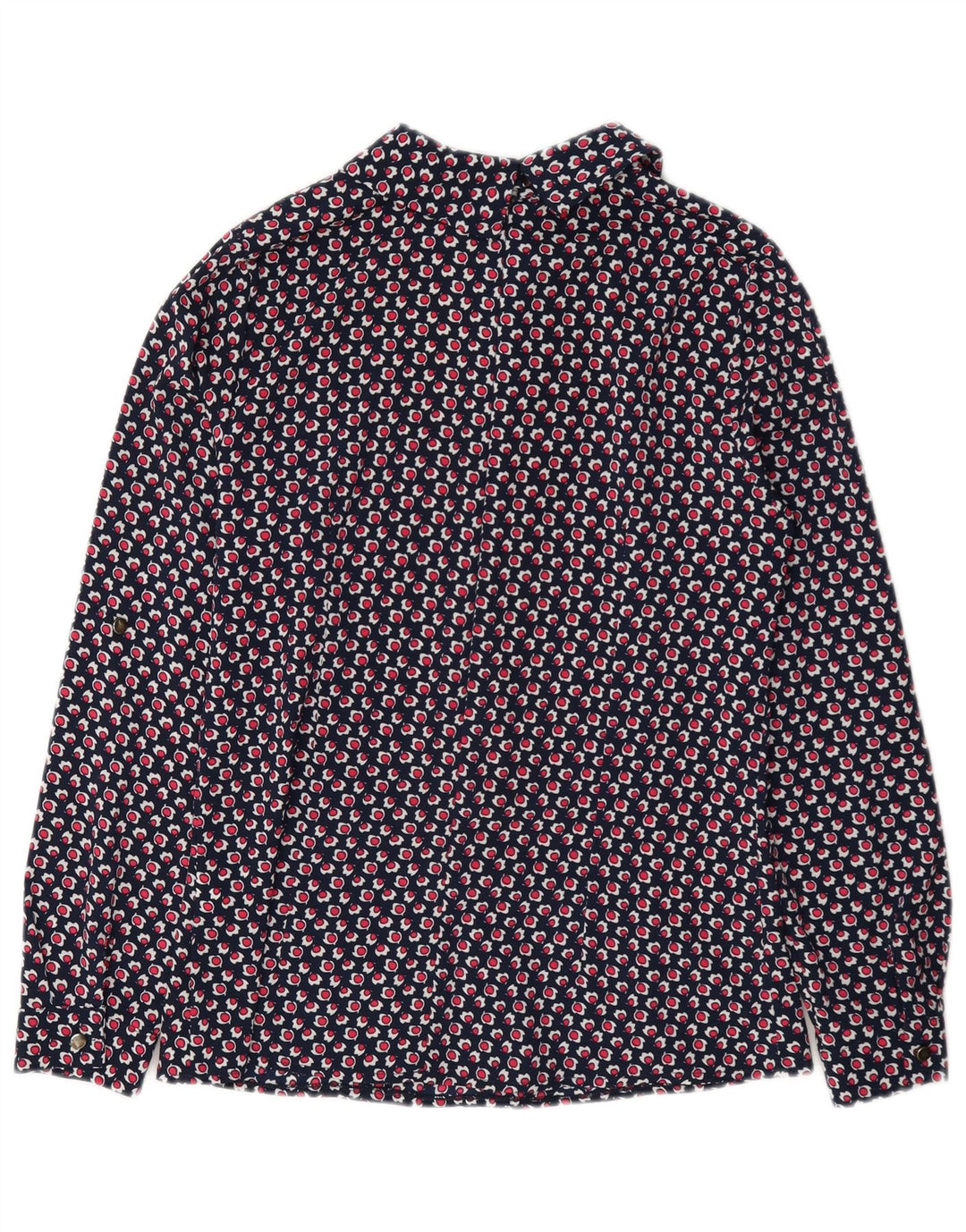 Vintage kvinders abstrakt mønster bluse Top IT 40 Small Navy Blue