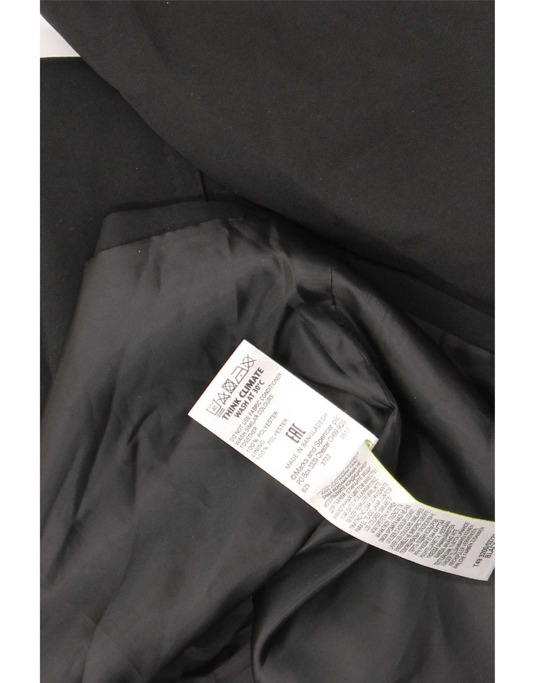 Marks & Spencer Trench Coat til kvinder UK 16 Stor sort polyester