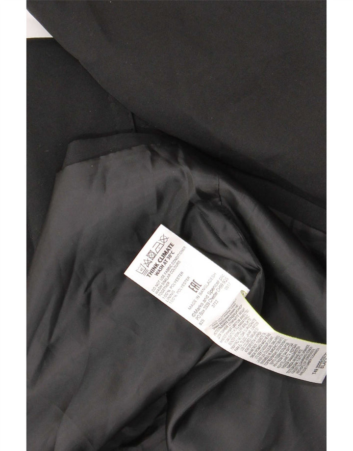 Marks & Spencer Trench Coat til kvinder UK 16 Stor sort polyester