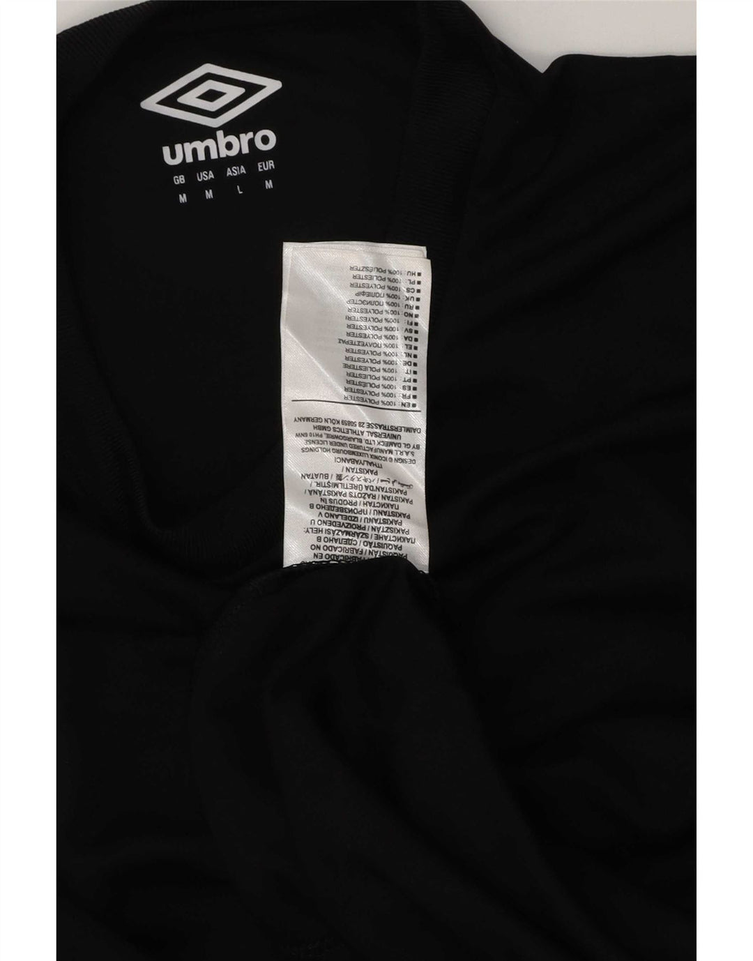 Umbro Herre T-Shirt Top Medium Sort Polyester