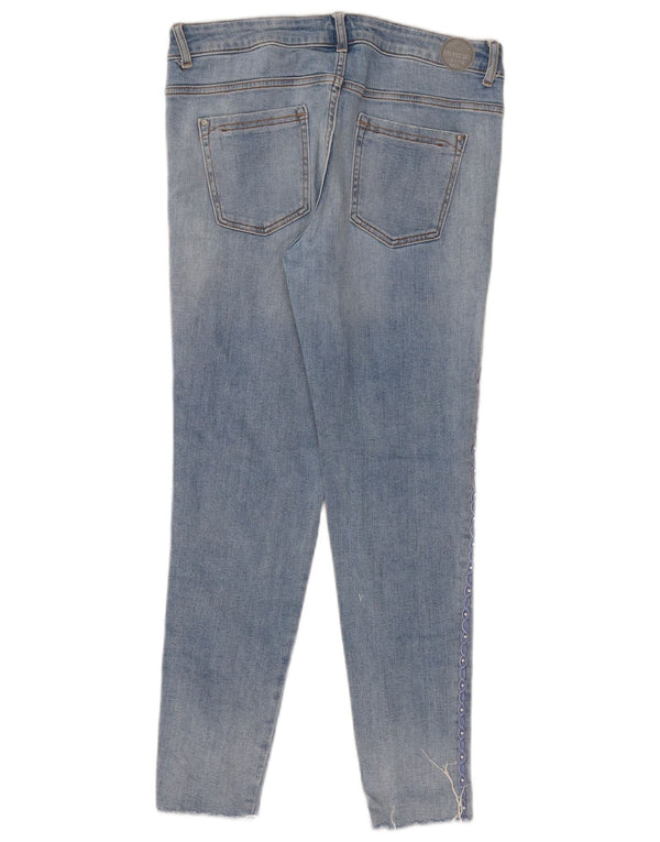 Zara Dame Distressed Skinny Jeans EU 38 Small W28 L27 Blå Bomuld