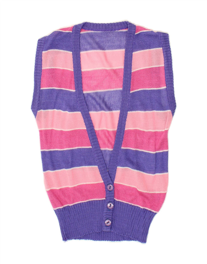 VINTAGE Womens Cardigan Sweater UK 14 Medium Multicoloured Colourblock Vintage Vintage and Second-Hand Vintage from Messina Hembry 