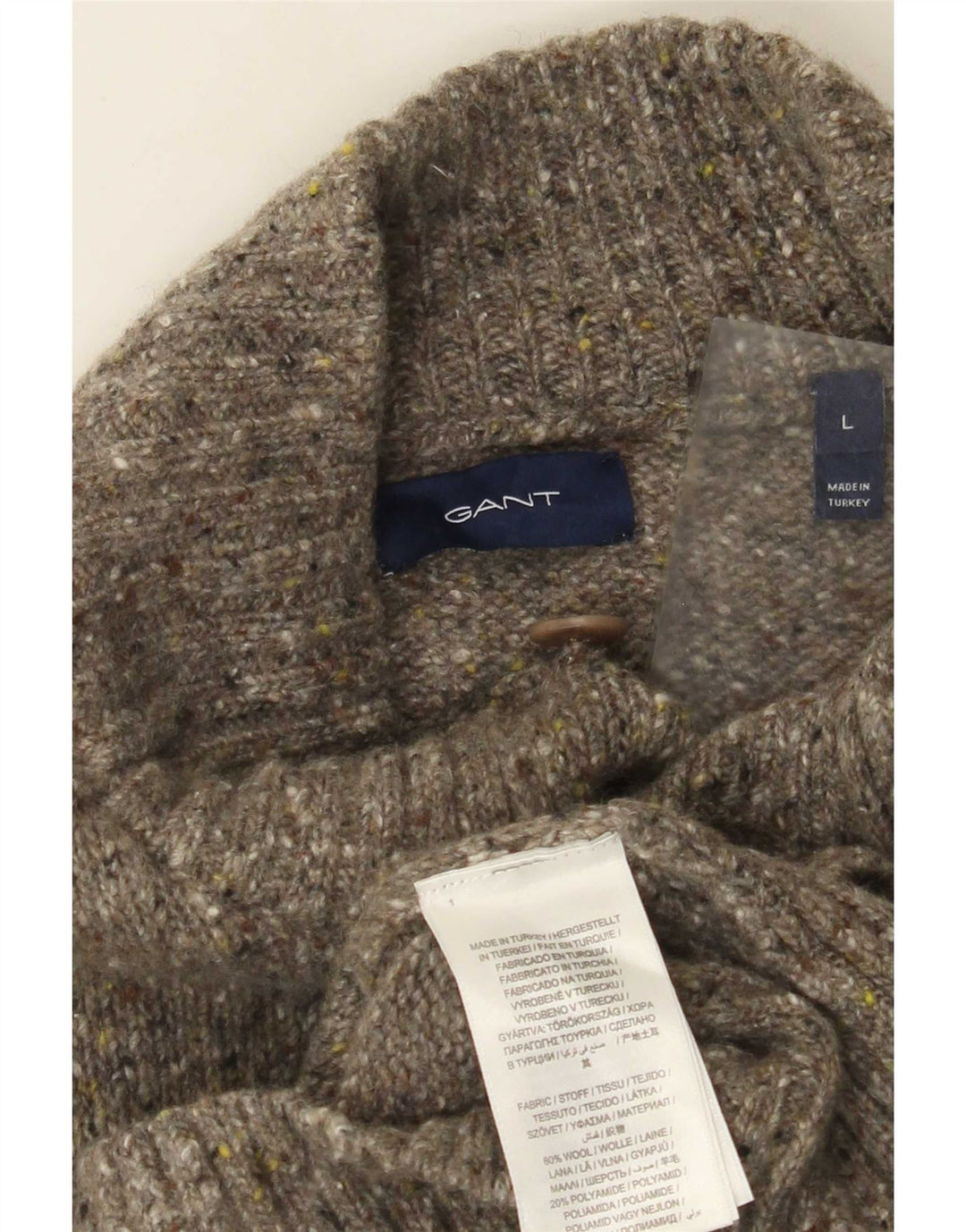 Gant Cardigan sweater til mænd, stor grøn flækket uld