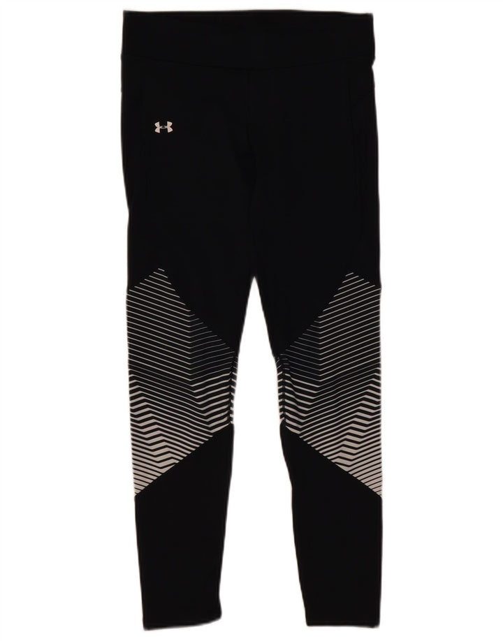 Under Armour Womens Leggings UK 12 Medium Black Geometric